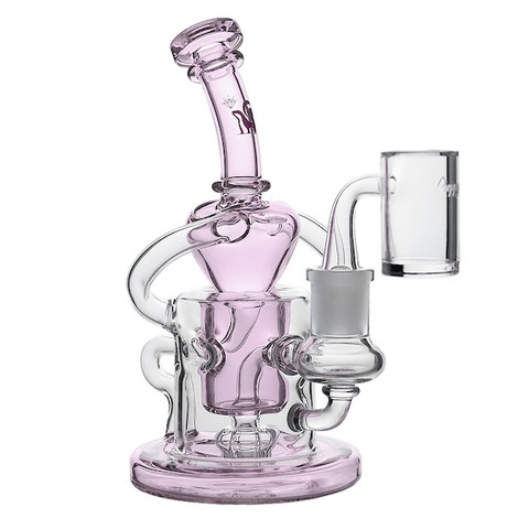 Pink Mini Heart Dab Rig by Preppy La Peui: 6.5" Self Love Self Care Series