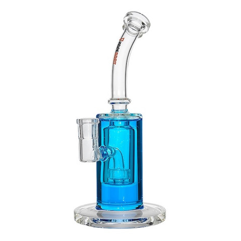8" Freezable Glycerin Bong Dab Rig: Straight Base Showerhead Percolator- Blue