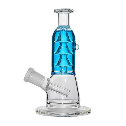 5.5" Freezable Mini Beaker Dab Rig Bong: Blue
