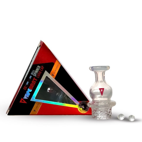 25mm UV Bell Spinner Carb Cap with Two 6mm Terp Pearls: Glows in Blacklight