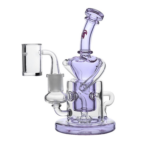 8" Purple Heart Recycler Dab Rig: Self Love Self Care Series by Preppy La Peui