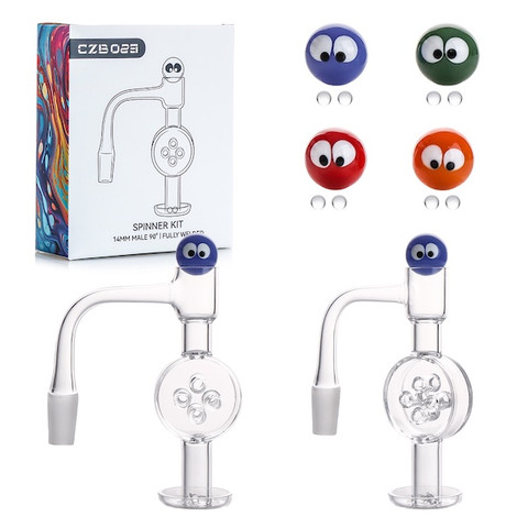 Donut Disc XL Terp Slurper Full Weld Quartz Banger: 14mm Male 90 Degree Angle