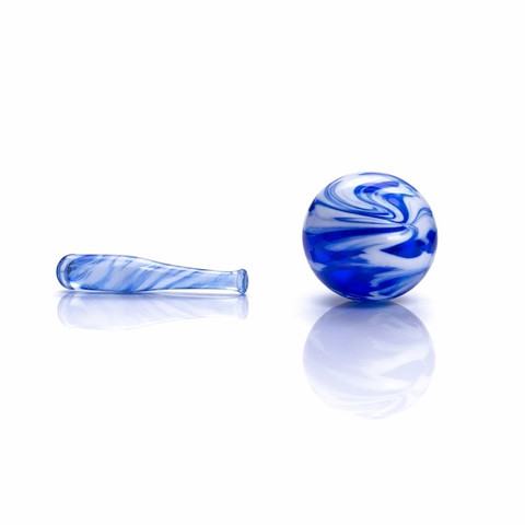 Terp Slurper Marble and Bat Terp Pillar Set: Wig Wag Blue