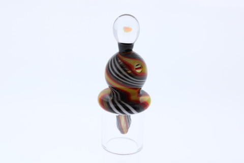Monkey Boy Art - Color Swirl Airflow Bubble Carb Cap with Opal (American Glass)