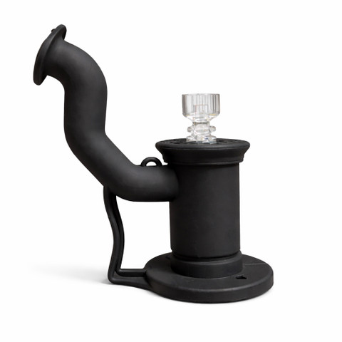 Silicone Dab Rig Waterpipe Kit with Quartz Nail - Black