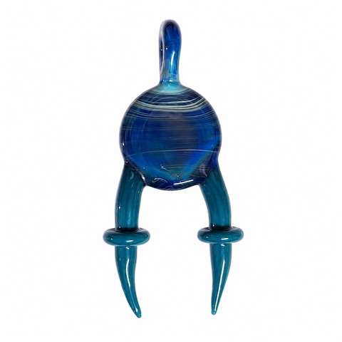 Blue Dual Horn Pendant USA Made