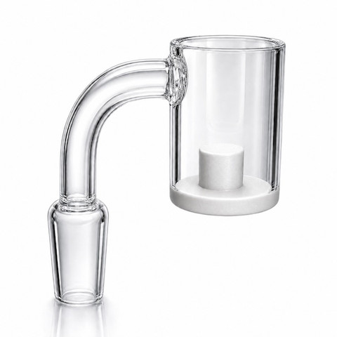25mm Opaque Bottom Center Core Quartz Banger: 14mm Male 90 Degree