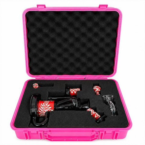 Complete Dab Rig Kit: 6.5" Wig Wag Smoke Recycler w/ Banger, Carb Cap and Flower Bowl