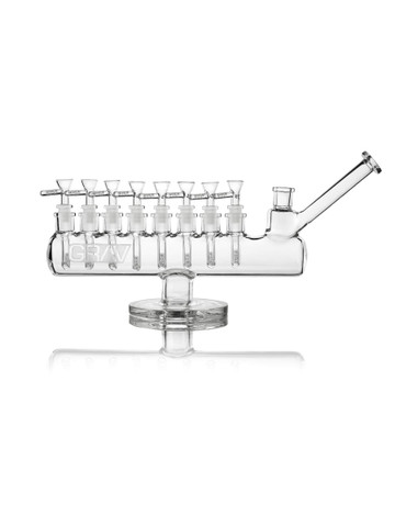 GRAV Clear Menorah 8 Flower Bowl Bong