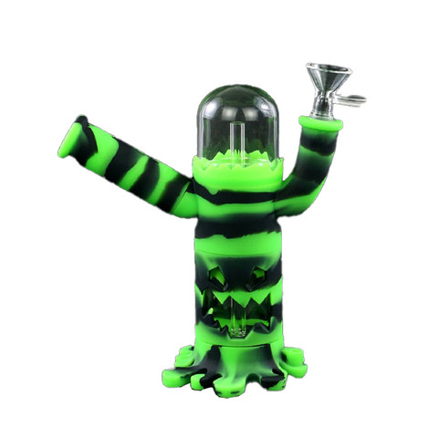 BLO - "Robot" Silicone Glass Water Pipe - Glow in the Dark
