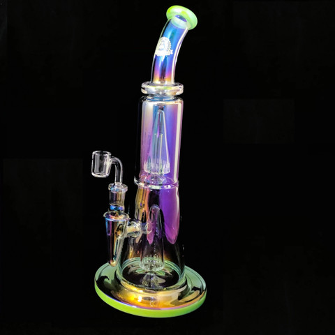ILLUMINATI 12" The Rocketship ChromaTech 14mm Female Joint Waterpipe Slyme Green
