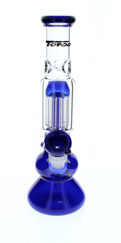 12 inch Water Pipe with Tree Perc - Blue