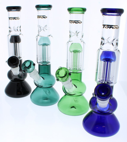 12 inch Water Pipe with Tree Perc - Blue