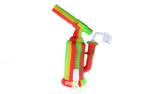 7.5" Torch Silicone Bong / Silicone Rig - Rasta