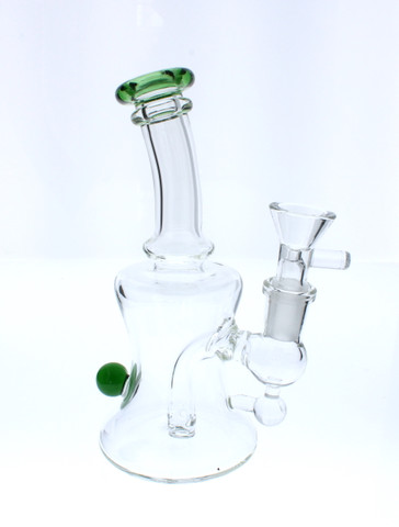 6" Glass Water Pipe Banger Hanger Dab Rig / Bong - Green