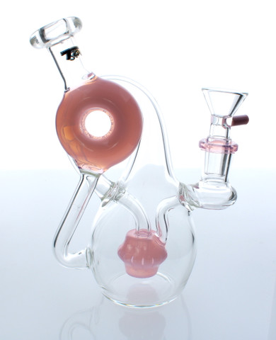 7" Milky Pink Recycler Water Pipe