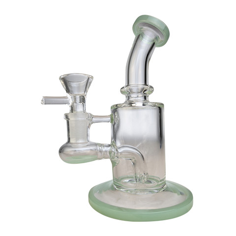 6" Glass Water Pipe Straight Base Dab Rig / Bong - Jade Green