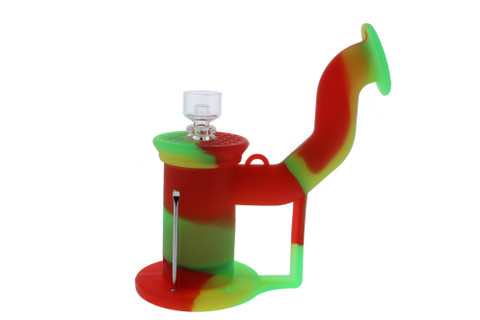 Silicone Dab Rig Waterpipe Kit with Quartz Nail - Rasta