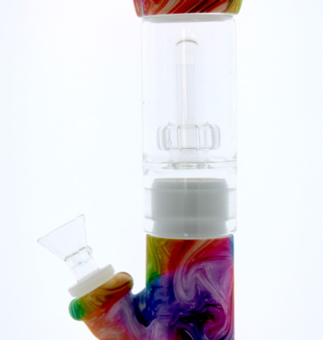 13" Tie Dye Swirl Detachable Silicone Bong with Showerhead Perc