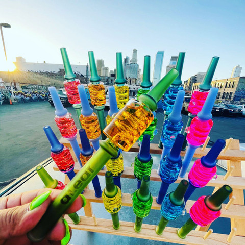 6.5" Freezable Nectar Collector with Frozen Glycerin Coil Blue