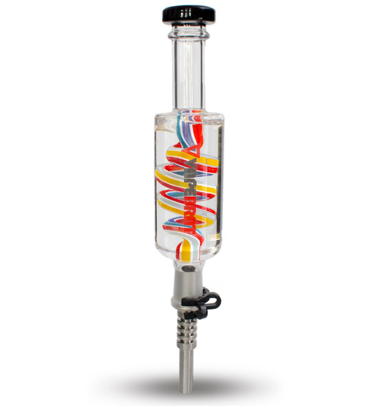 Glass Nectar Collector Kit: Glycerin Dab Straw - Rainbow