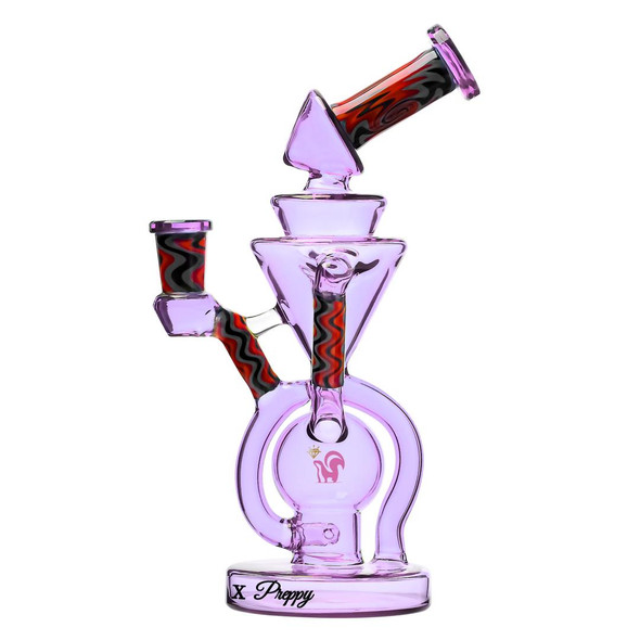 CFL Dab Rig: 9" Double Uptake Klein Recycler - VapeBrat x Preppy