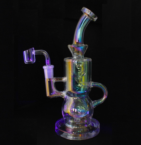 Dab Kit with Rig and Cleaning Kit: Iridescent Starter Dabbing Kit - Dab Rig, Reclaim Catcher, Banger Kit, Cleaning Kit