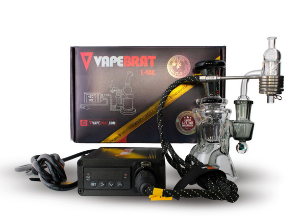 20mm Enail Kit: VapeBrat Micro with Axial Enail Coil, Quartz Banger and Carb Cap