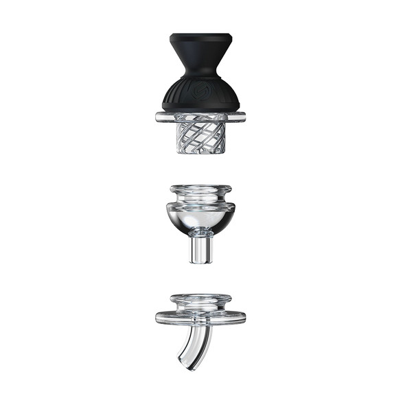 Convertible Carb Cap Set by SoftGlass: Black Color Bubble, Spinner, Flat Directional Carb Cap