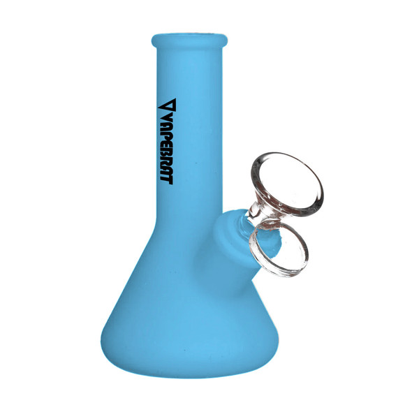 Light Blue Silicone Dab Rig: 5" Mini Beaker Silicone Bong