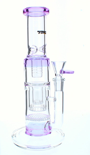 Purple 4 Perc Water Pipe with Ice Catcher
