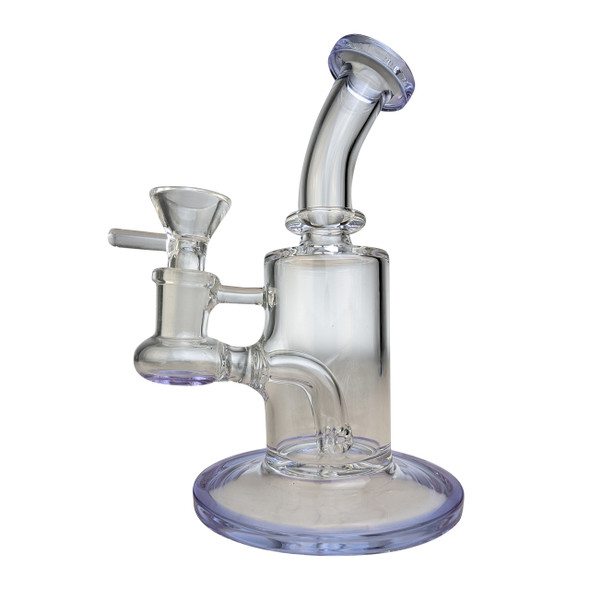 6" Glass Water Pipe Straight Base Dab Rig / Bong - Purple