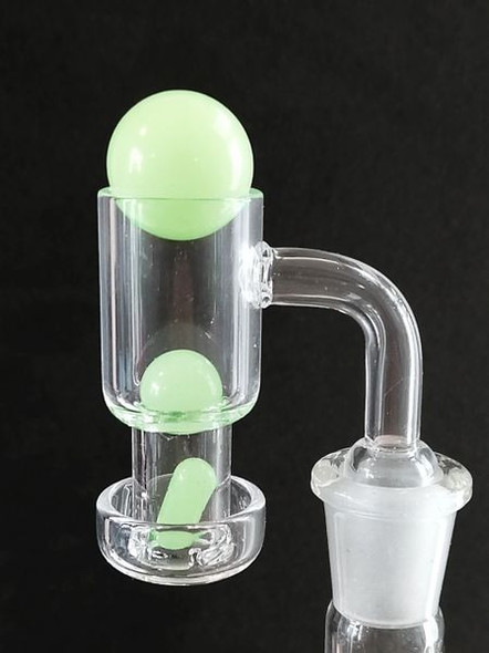 Terp Slurper Banger Kit 14mm Male 90 Degree with 3 Piece Glow in the Dark Slurper Set