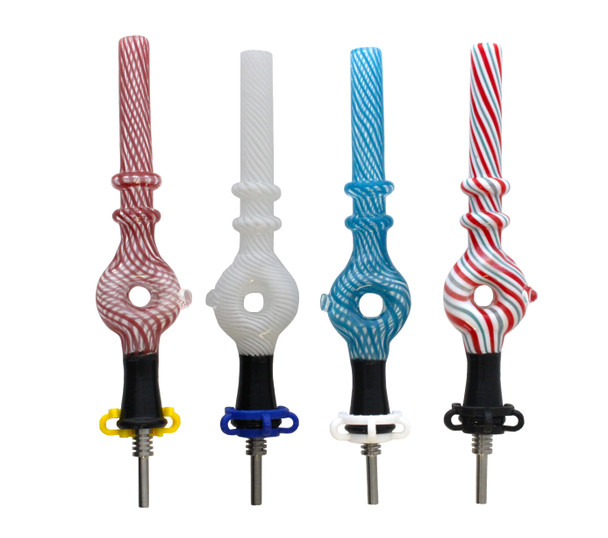 10mm Nectar Collector Straw: Donut Glass Dab Straw 10mm Titanium Nail