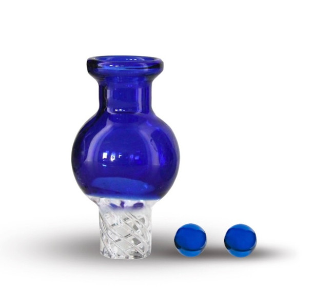 25mm Blue Carb Cap Kit: Bubble Spinner Carb Cap with Two Blue Terp Pearls