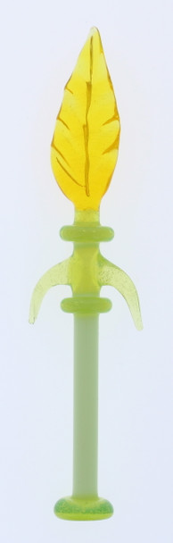 Monkey Boy Art - Yellow/Green Leaf Dab Tool With UV (American Glass)