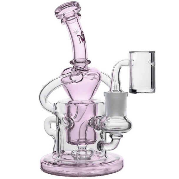 Pink Heart Recycler Dab Rig: Self Love Self Care Series by Preppy La Peui
