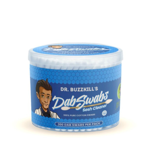 Dr Buzzkill's Doc Swabs 300 Count Tub: Quartz Banger, Dab Nail, Electric Dab Rig Atomizer Dab Swabs