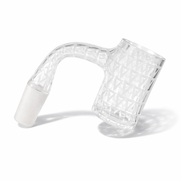 VapeBrat Etched Full Weld Quartz Banger: 14mm Male 90 Degree Angle