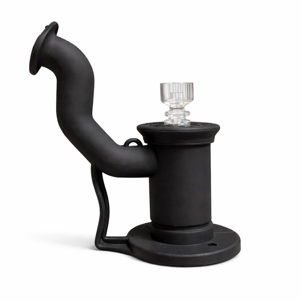 Silicone Dab Rig Waterpipe Kit with Quartz Nail - Black