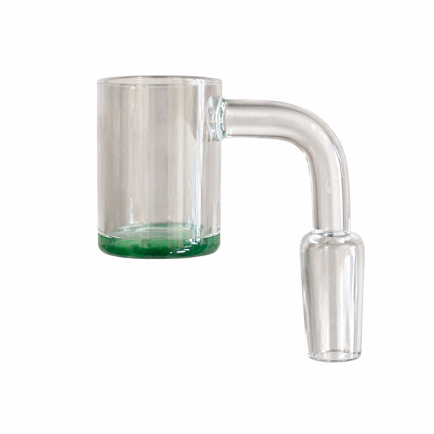 Clearance Quartz Banger Colored Bottom: 14mm Male 90 Degree 25mm Bucket Diameter