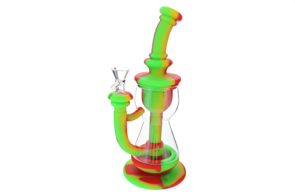 10" Silicone Incycler Dab Rig Water Pipe - Rasta