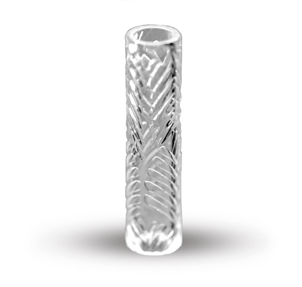 25mm Terp Pillar: Chevron Etched Hollow Quartz - 25mm Height x 6mm Diameter (1 Piece)