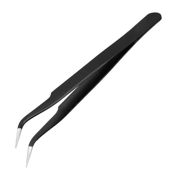 Bucket Insert Tweezers with Precision Tip: Black