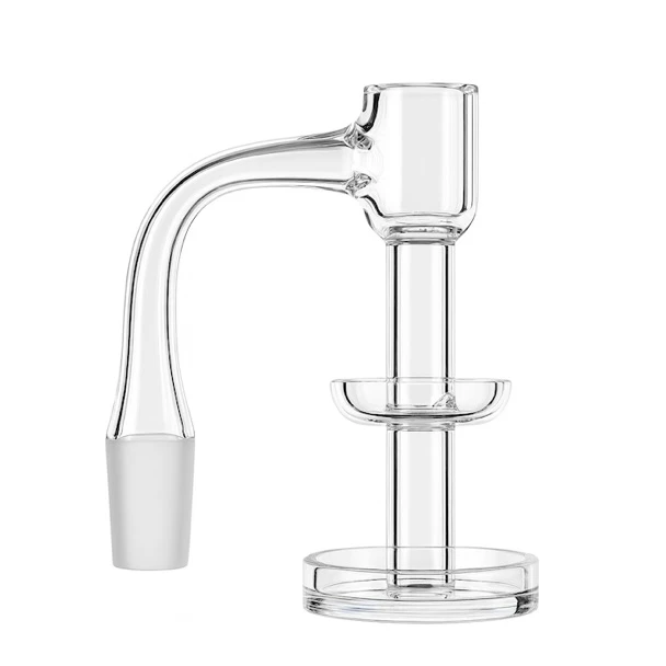 Double Dish Terp Slurper Full Weld Quartz Banger: 14mm Male 90 Degree Angle