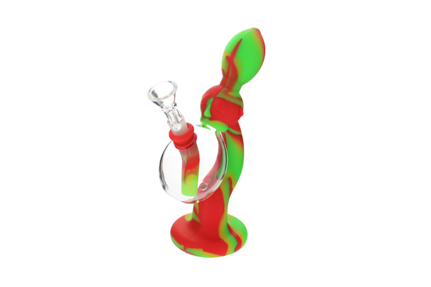 8" Silicone Queen Water Pipe - Rasta