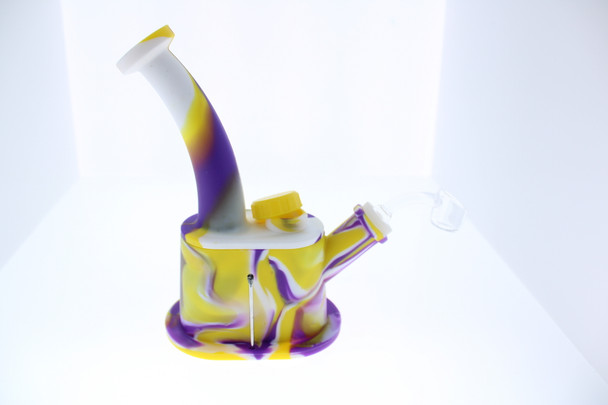 Oval Silicone Dab Rig - White, Yellow, Purple