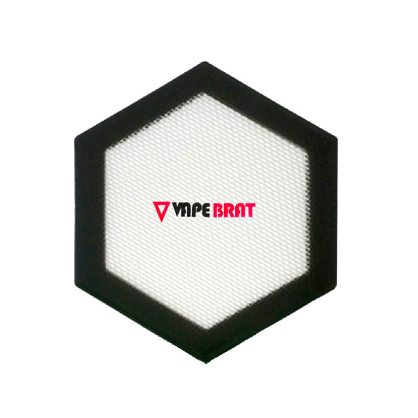 Silicone Dab Mat - 5.5x5 -Mini Silicone Mat Hexagon (Black/Clear)