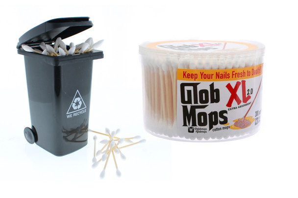 Cotton Swab Storage Mini Trash Can x Glob Mops