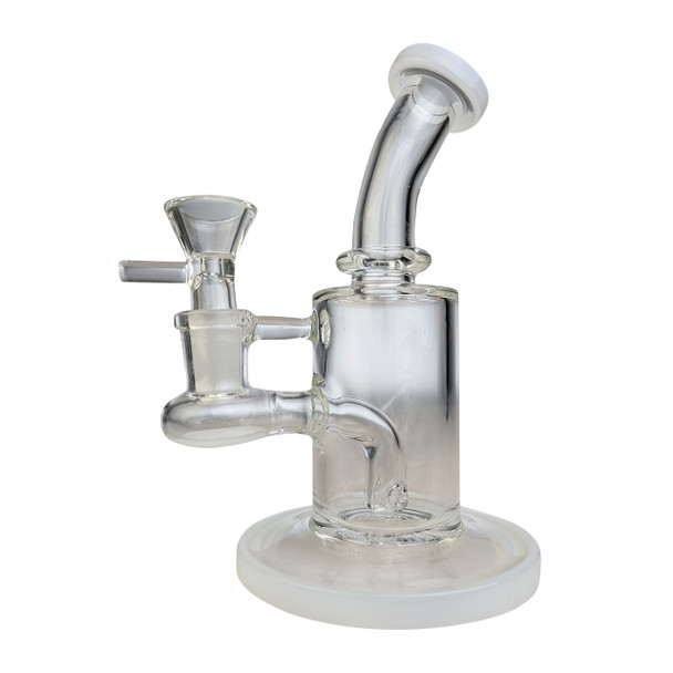 6" Glass Water Pipe Straight Base Dab Rig / Bong - White